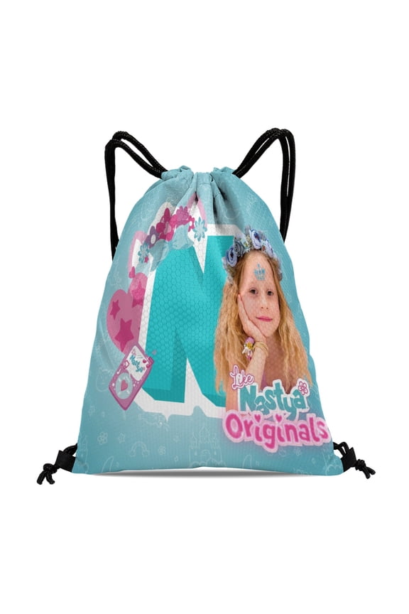 Like Nastya 11.8"x15.7" Drawstring Tote Bag Backpack Party Favor Bags Reusable Machine Washable