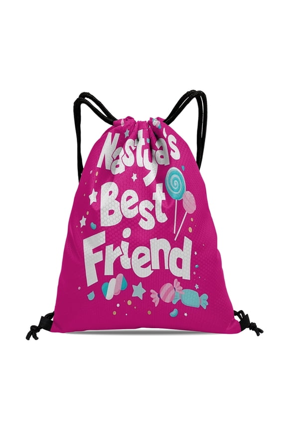Like Nastya Party Favor Bags 11.8"x15.7" Drawstring Backpack Tote Machine Washable Reusable