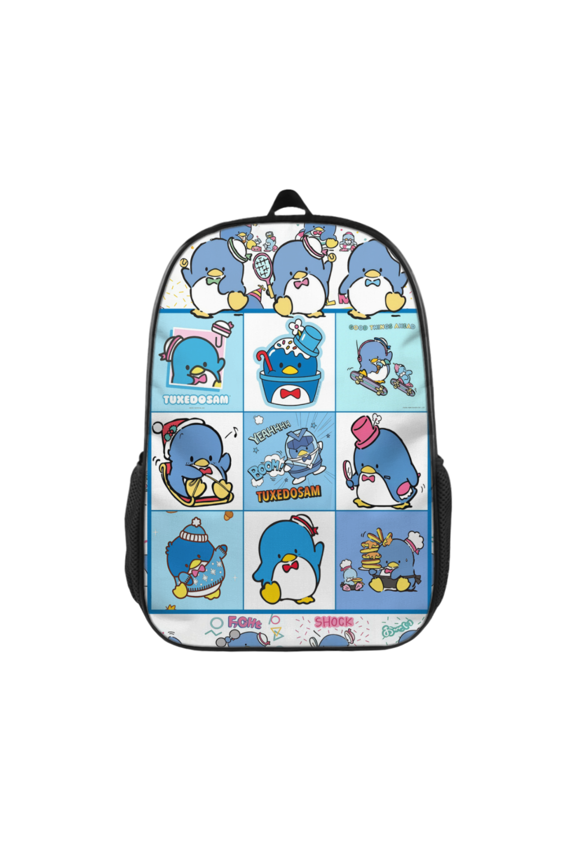 FSMYJJZY Polyester Daily Backpack, Tuxedo Sam Print Backpack with Padded Adjustable Straps and Side Storage Compartments
