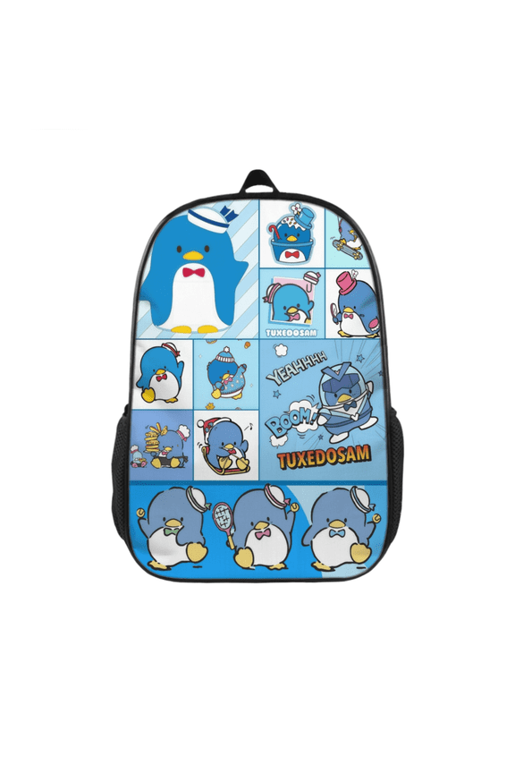 FSMYJJZY School Travel Backpack, Tuxedo Sam Printed Polyester Backpack with Side Pockets and Reinforced Bottom