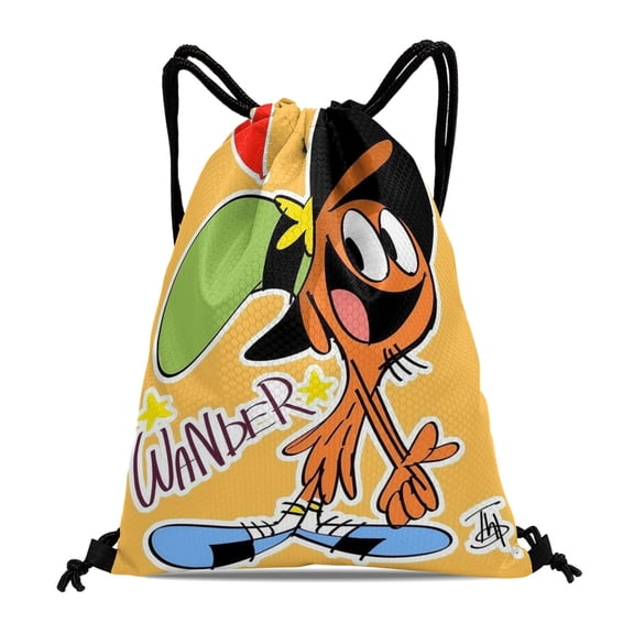 FSMYJJZY Wander Over Yonder Drawstring Backpack 11.8"x15.7" Tote Bag Party Favors Machine Washable & Reusable for Daily Use