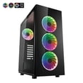 thumbnail image 1 of FSP ATX Mid Tower PC Computer Gaming Case with 2 Tempered Glass Panels with 4 Addressable RGB Fans (CMT340), 1 of 3
