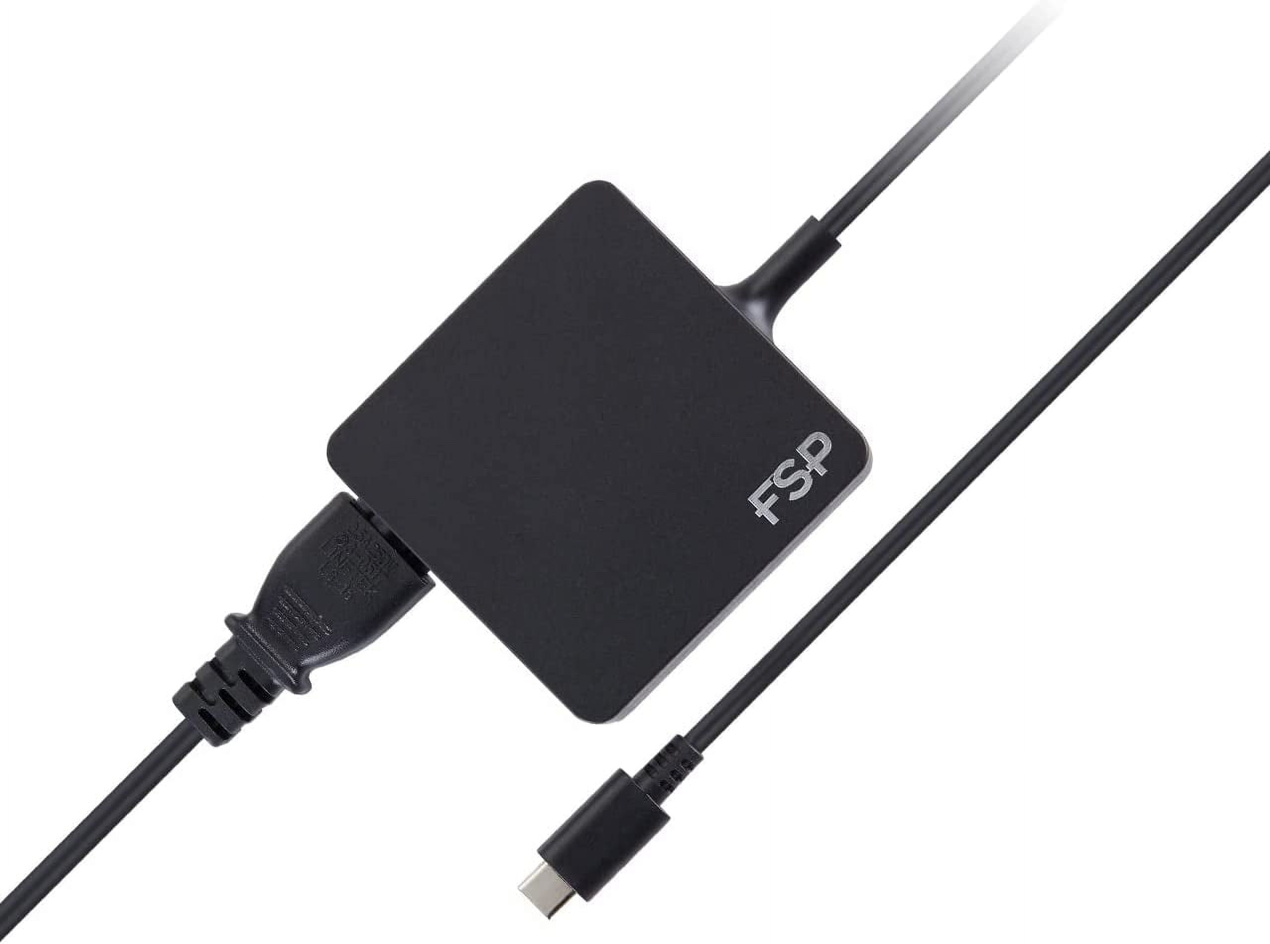 FSP USB-C PD Power Delivery 65W Laptop Adapter for MacBook (Pro), HP, Dell, Lenovo, Type C USB Fast Charger for Samsung Galaxy, Google Pixel (NB C 65W),Black