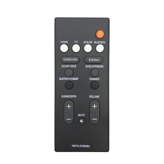 FSR78 ZV28960 Remote Control Replacement for Yamaha YAS-106 YAS-207 ATS-1060 YAS-107 ATS-1070, High Fidelity Bluetooth Soundbar System