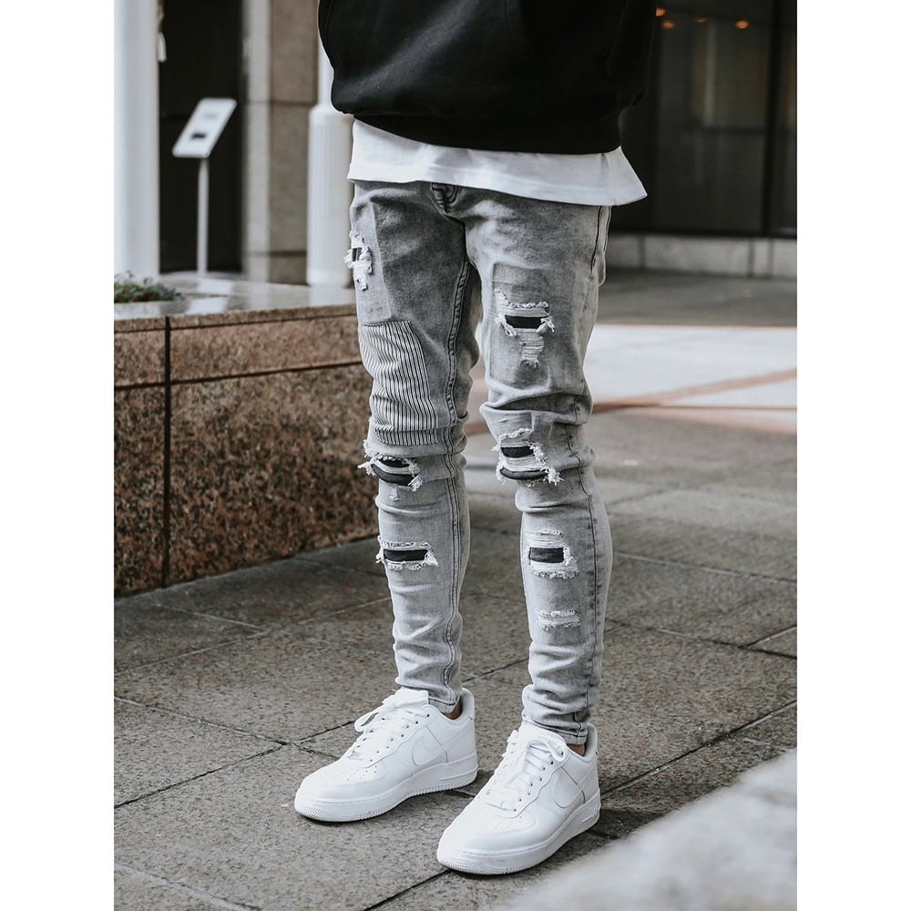 Slim fit ripped jeans discount
