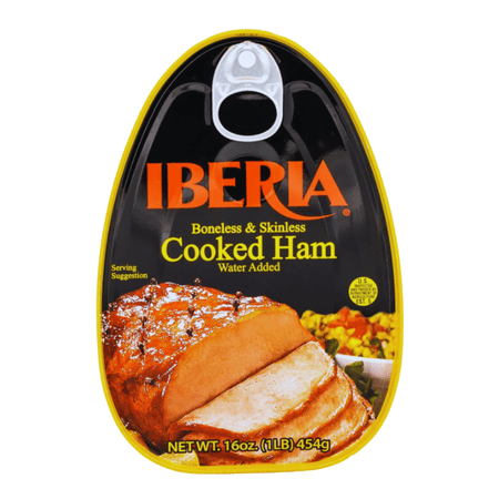 FSSTAM Boneless & Skinless Cooked Ham, Water Added Fully Cooked Ready To Eat Canned Meat, Easy Open Can, 16 Oz, 1 Pack(with Exclusive FSSTAM Booskie)