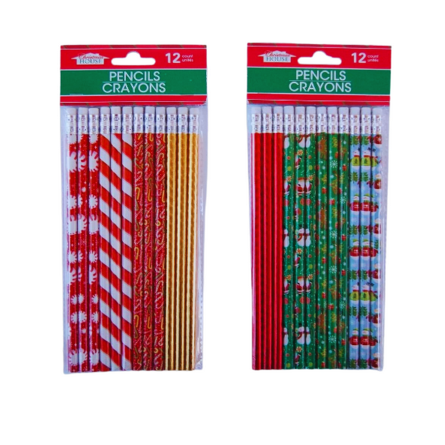 FSSTAM Christmas Themed Pencils 24 Ct Holiday Pencils with Erasers