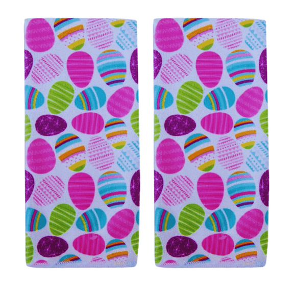 FSSTAM Easter Dish Towels Set of 2, Easter Towels, Spring Kitchen Towels, Easter Hand Towels for Bathroom, Easter Hand Towel, Easter Eggs Kitchen Towel Sets(with Exclusive FSSTAM Booskie)