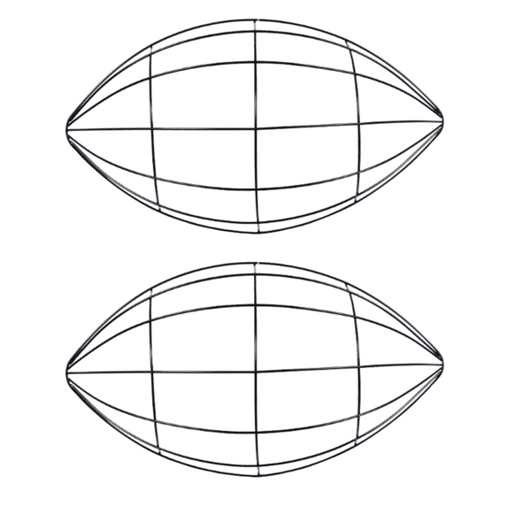 FSSTAM Football Shaped Metal Wire Wreath Frame Set of 2, Large Frames Form for DIY Crafts Deco Mesh Sports Christmas Holiday Front Door Wall Wreaths Decor(with Exclusive FSSTAM Booskie)