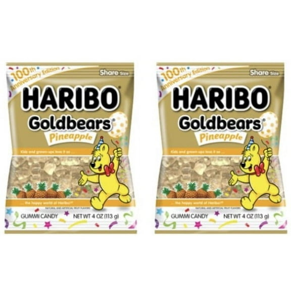 FSSTAM Goldbears All Pineapple Gummi Bears 100th Anniversary Limited Edition 4oz (pack of 2)