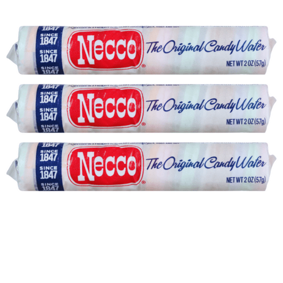 FSSTAM Original Classic Wafers Candy Rolls Set of 3, Assorted Flavors Fat Free Gluten Free Fruity Flavored Candy, Old Fashioned Candies, 2 oz per Roll