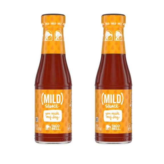 FSSTAM Taco Mild Sauce, Zero Calorie Restaurant Sauce, Mild Hot Taco Sauce, 7.5 oz Glass Bottle, 2 Packs(with Exclusive FSSTAM Booskie)
