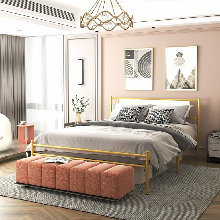 Boho metal 2024 bed frame