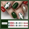 thumbnail image 1 of FSTDelivery 24 Pcs Christmas Press on Nails Short Square Fake Nails Matte Glue on Nails Black Snowflake Acrylic Nails Squoval Winter Artificial Nails Bling Glitter False Nails Design, Gift for Women, 1 of 7