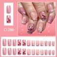 thumbnail image 1 of FSTDelivery 24 Pcs Christmas Press on Nails Short Square Fake Nails Matte Glue on Nails Snowflake Acrylic Nails Squoval Winter Artificial Nails Bling Glitter False Nails Design, Gift for Women, 1 of 4