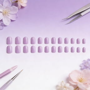 FSTDelivery 24 Tablets Classic Solid Color Glue on Nails Set for Women Girl,Short Square Fake Nails Acrylic Shine Glossy Press on Nails for Daily Wedding,Full Nail Wrap Gift for Valentine's Holiday