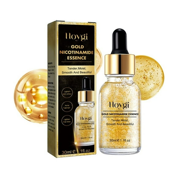 FSTDelivery 24K Gold Serum for Face, Skin Brightening Aging Moisturizer with Vitamin C, Hyaluronic & Argan Oil For Dark Spots & Fine Lines, Korean Skin Booster 30ML