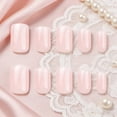thumbnail image 1 of FSTDelivery 24Pcs Solid Pink Glue on Nails Set for Women Girl,White Medium Square Fake Nails Acrylic Shine Glossy Press on Nails for Office Daily Wedding,Full Nail Wrap Gift for Valentine's Holiday, 1 of 7