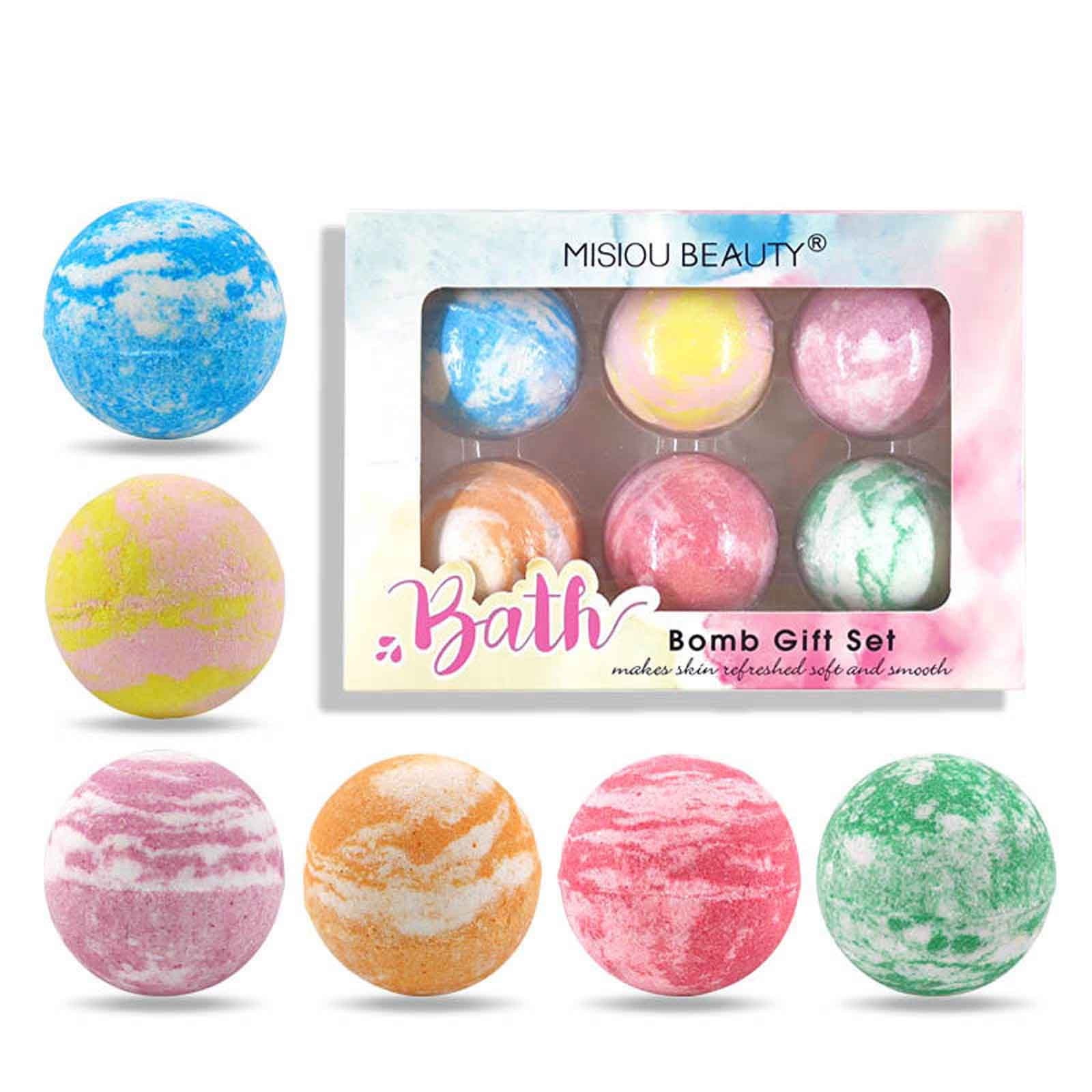 FSTDelivery Beauty & Grooming! 6-Color Home Color Cleaning Bath Ball Essential Oil Skin Bath Emollient Bubble Bubble Bubble Bath Ball Birthday Gifts for Women
