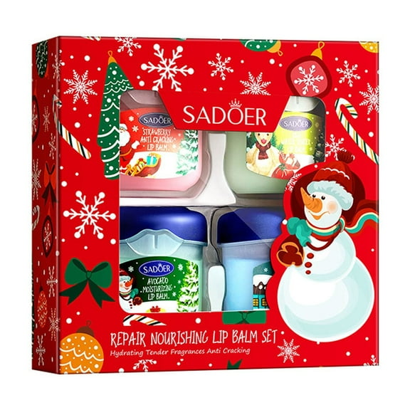 FSTDelivery Beauty & Personal Care ! Christmas Repair Nourishing Lip Balm Set Non-Cracked Lip Balm, Xmas Stocking Stuffers Christmas Gifts for Women