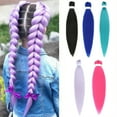 thumbnail image 1 of FSTDelivery Braiding Hair Pre Stretched for Women Kids Girls, 26 inch Prestretched Braiding Hair Hypoallergenic Non Toxic Braid Twist Synthetic Knotless, Short Hair Extensions for Braids, Black, 1 of 4