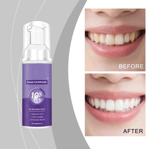 FSTDelivery Brightening Teeth Cleaning Mousse, Reduces Look of Yellowing Teeth Freshens Oral Cavity Gentle Formula Supports Daily Oral Health for Home Use, 60ml