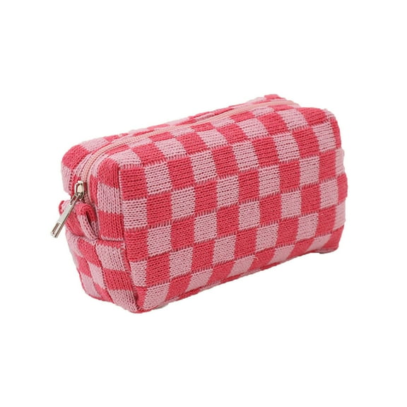 FSTDelivery Checkered Makeup Bag Travel Toiletry Bag Checkered Cosmetic Bag Portable Makeup Bags Pouch Travel Organizer Cases For Women Girls Vacation Travel Cosmetic Bag Mothers Day Gifts for Mom