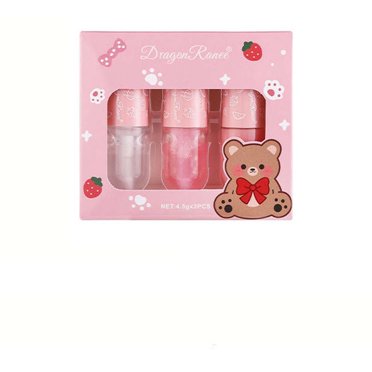 FSTDelivery Deals Up to 50% Off! Lip Glaze Mirror Water Glossy Lip Glaze Lip Gloss Lip Oil Moisturizing Cute Projectile Lip Gloss Three-piece Set 4.5MLx3 Christmas Gifts for Women