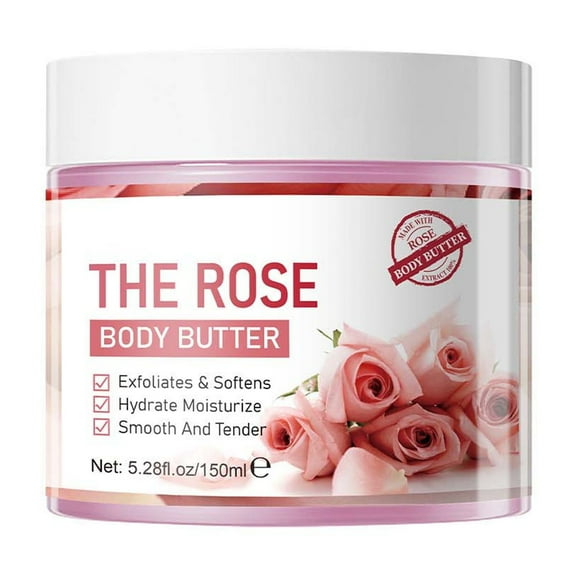 FSTDelivery Up to 50% Off! The Rose Body Butter Exfoliates And Softens Hydrate Moisturize Smoothes And Tender Body Lotion 150ml Xmas Stocking Stuffers Christmas Gifts for Women