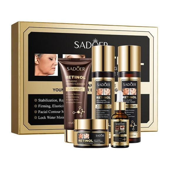 FSTDelivery Up to 50% Off! Youthful Rejuvenation Retinol Wrinkle Firming Five Piece Set Skin Care Solution To Regain Youthful Skin 230ml Christmas Gifts for Women