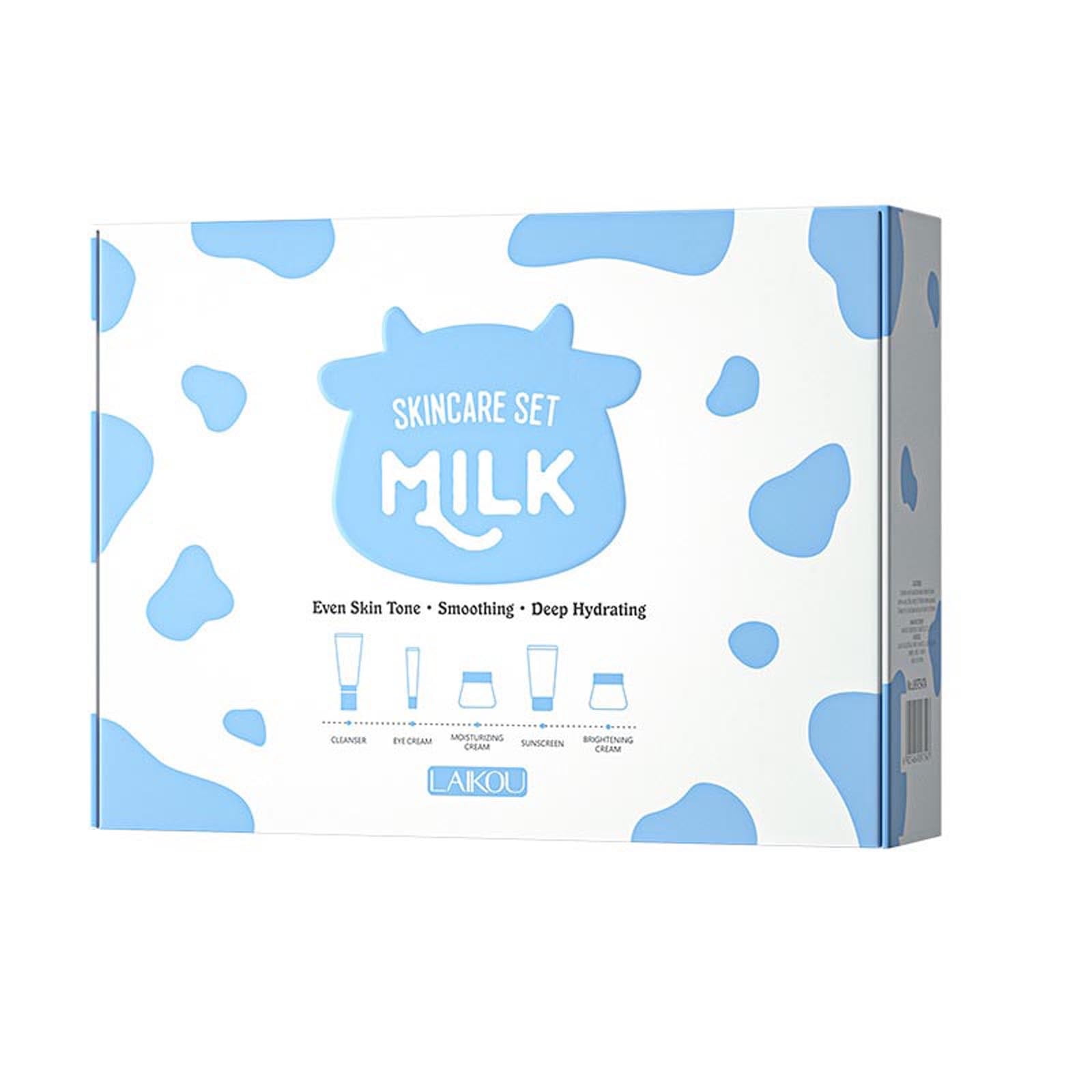 FSTDelivery Up to 50% Off! Milk Skin Care Set 5 Piece Hydrating Moisturizing Facial Care Set Christmas Gifts for Women