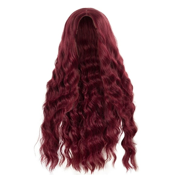 FSTDelivery Deep Wave Lace Front Wigs Human Hair, European And Wig Women's Hair Cover With Center Split Corn Perm Pattern Wig Long Curly Hair Cover, Human Hair Wigs for Black White and Elderly Women