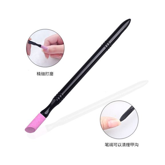 FSTDelivery Dual-Ended Quartz Cuticle Pusher, Manicure Tool for Removing Cuticles & Smoothing Nail Surface, Ideal for Women Men Salon & Home Use