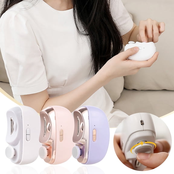 FSTDelivery Electric Nail Clippers for Seniors Adults, Rechargeable Electric Polishing Automatic Nail Clippers, Portable Finger Nail Cutter for Women Men Nail Trimmer Grooming Tool (Purple)