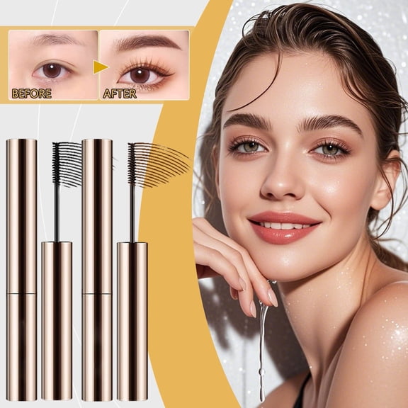 FSTDelivery Eye Black Natural Lengthening Mascara, Slender Brush for Volumizing and Curling Lashes, Lightweight Non-Clumping Formula for Defined Natural Look, Thick Curly Lash Makeup for Women, 4.5ml