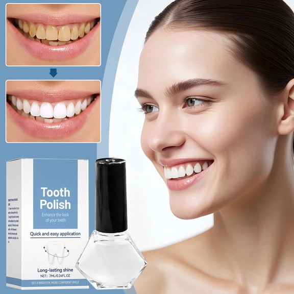 FSTDelivery Gentle Teeth Brightening Polish, Portable Long-Lasting Oral Care Paint Reduces Surface Stains Enhances Smile Brightness Safe For Daily Enamel Care, 7ml