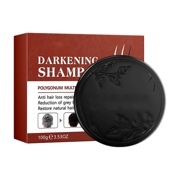 FSTDelivery Grey Coverage Black Soap Bar Shampoo for Women MenAdults Olders,Natural Darkening,Gentle Cleansing,Nourishes Scalp,Reduces Grey Hair,Portable Size,100g,For All Hair Types