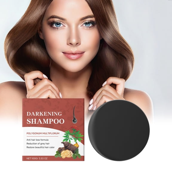 FSTDelivery Grey Coverage Black Soap Bar Shampoo for Women MenAdults Olders,Natural Darkening,Gentle Cleansing,Nourishes Scalp,Reduces Grey Hair,Portable Size,100g/3.527oz,For All Hair Types