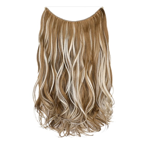 FSTDelivery Human Hair Wigs, Fashionable Wig Women's Long Curly Hair Is Big, Natural One-piece Hairpiece With Fishline Hairpiece Extension, Human Hair Wigs for Black White and Elderly Women