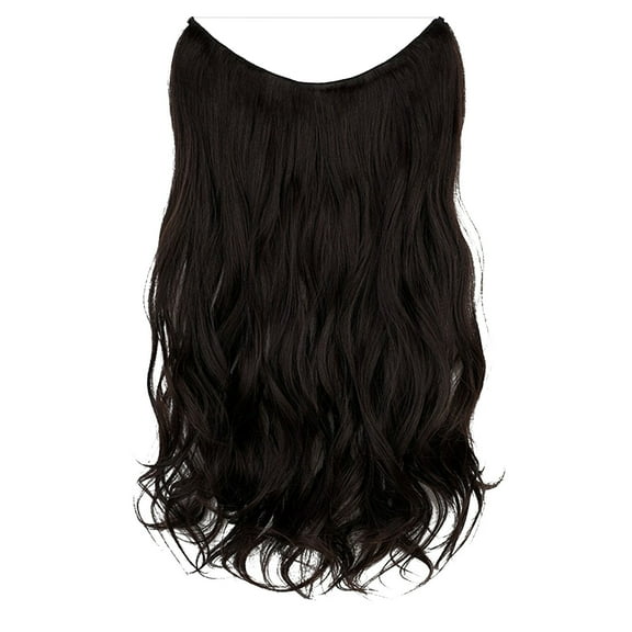 FSTDelivery Human Hair Wigs, Fashionable Wig Women's Long Curly Hair Is Big, Natural One-piece Hairpiece With Fishline Hairpiece Extension, Human Hair Wigs for Black White and Elderly Women