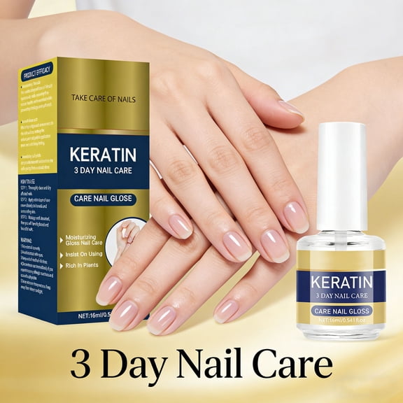 FSTDelivery Keratin 3-Day Nail Strengthener Oil, Intensive Renew for Dry Brittle Nails & Cuticles, Fast-Absorbing Non-Greasy, Reduces Peeling & Cracking, Home Daily & Salon Manicure Use