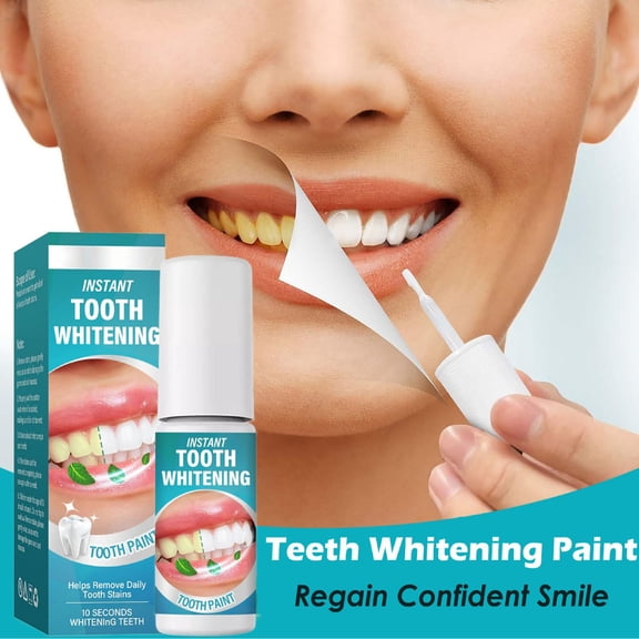 FSTDelivery Mild Oral Care Teeth Brightening Paint, Reduces Yellowing & Long-Term Stains Enhances Bright Confident Smile Natural Ingredients Gentle Formula Easy Wipe Clean For Daily & Travel Use