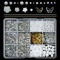 thumbnail image 1 of FSTDelivery Nail Charms Nail Art Kit, Boxes of Nail Gems Nail Art Tools Nail Rhinestones for Nails, Nail Supplies 3D Nail Charms and Gems Nail Decals Nail Pearls for Professional Manicure Designs, 1 of 2