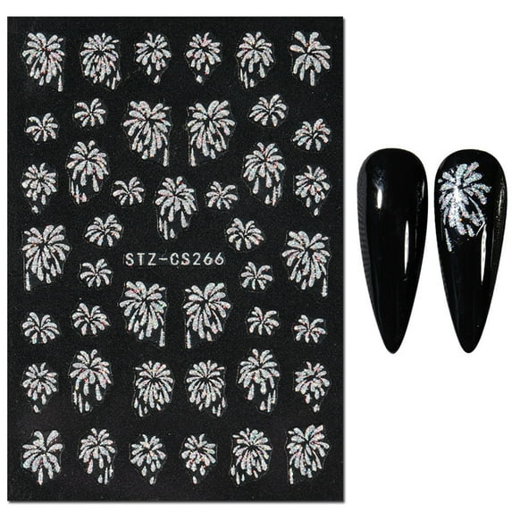 FSTDelivery Nail Stuff for Beginners, Nail Art Stickers For Women Three-dimensional Lasers Colorful Flame Glue Nail Stickers DIY Nail Decoration, DIY Nails at Home, Christmas Birthday Gifts for Women