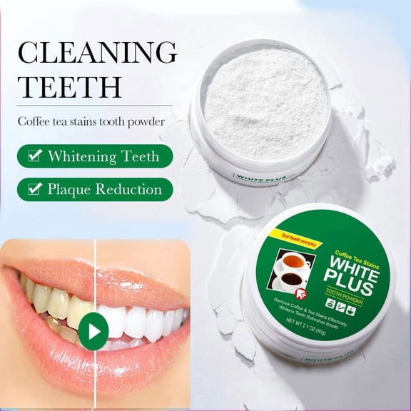 FSTDelivery Natural Ingredients Oral Cleaning Tooth Powder, Gentle Formula Soothes Gums Enhances Bright Smile Appearance Reduces Stains Safe Mild Alternative To Traditional Toothpaste