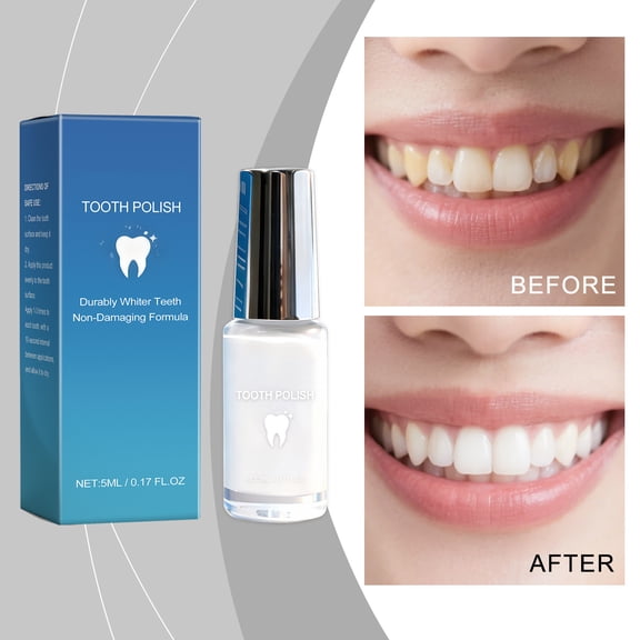 FSTDelivery Portable Teeth Brightening Paint, Instant Teeth Brightening Appearance Reduces Surface Stains Mint Fresh Gentle On Enamel For Sensitive Teeth Daily Use, 5ml