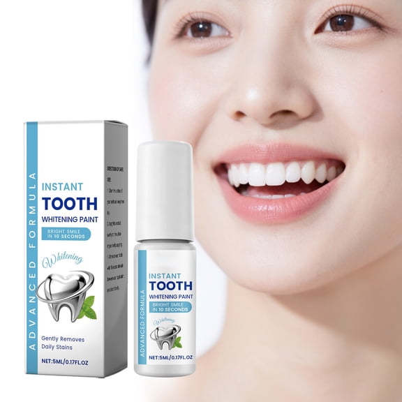 FSTDelivery Portable Teeth Brightening Polish Paint, Instant Teeth Brightening Look Reduces Surface Stains Mint Fresh Gentle On Enamel for Daily On-The-Go Oral Care, 5ml