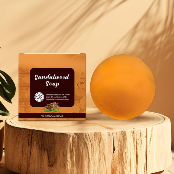 FSTDelivery Sandalwood Soap,Deep Cleansing,Exfoliating,Removes Dirt & Excess Oil for Rejuvenated Skin,100g/3.53oz,Suitable for All Skin Types,Daily Bath & Shower