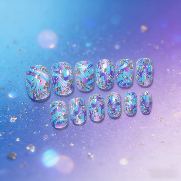 FSTDelivery Toddlers Press on Nails for Girls Ages 5 6 7 Pretend Play,Colorfull Animals Painting Wearing Nail Patches,Glitter Short Square Fake Nails Gift for Holiday Party Christmas Birthday Easter