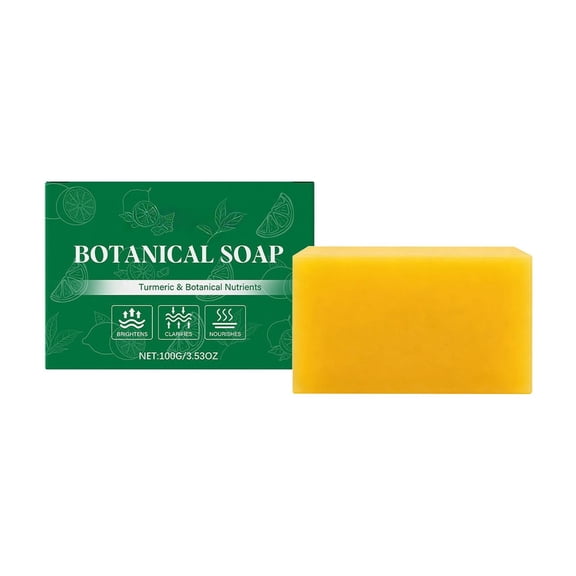 FSTDelivery Turmeric & Botanical Nutrients Soap Bar for Women Men Brightens,Clarifies & Nourishes Skin,Deep Cleansing,Evens Tone,Gentle for Face & Body,100g/3.53oz